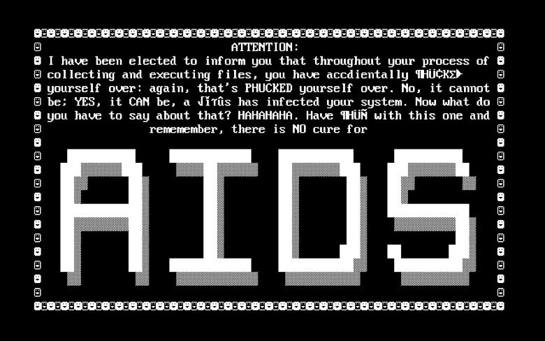 AIDS Trojan ransomware message