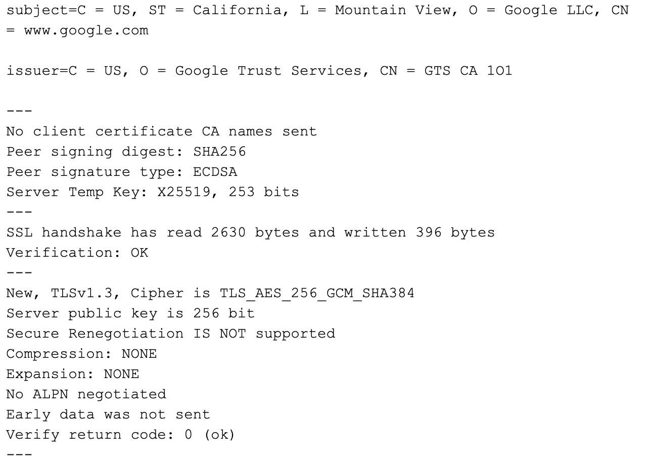 Sample output of test invocations